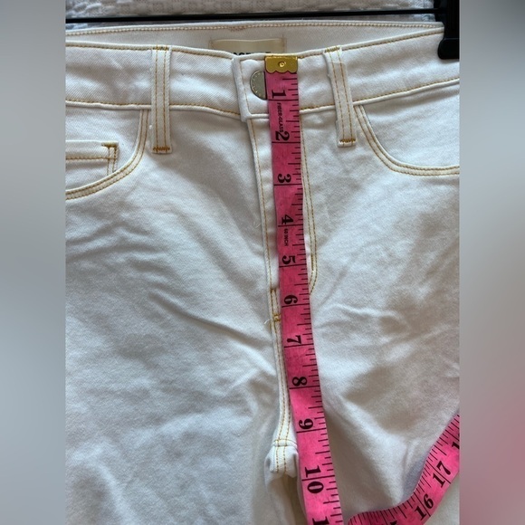L'Agence Marguerite High Rise Skinny NWT Jeans Blanc White Sunset Gold Wash - Picture 9 of 16
